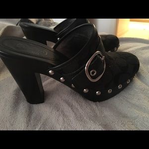 Coach Logo Clogs size 6 Black